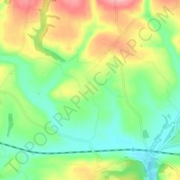 Mapa topográfico Bletherston, altitud, relieve