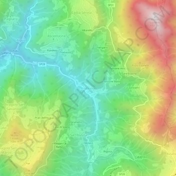 Mapa topográfico Ambriola, altitud, relieve