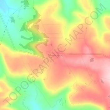 Mapa topográfico São Roque, altitud, relieve