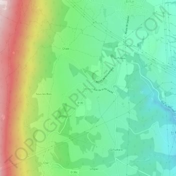 Mapa topográfico Injoux, altitud, relieve