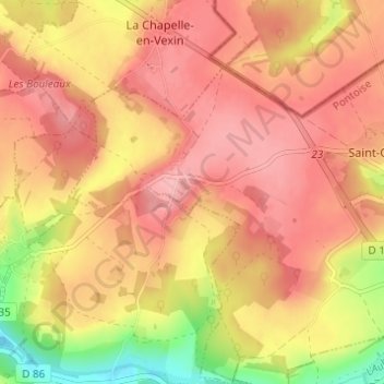 Mapa topográfico Magnitot, altitud, relieve