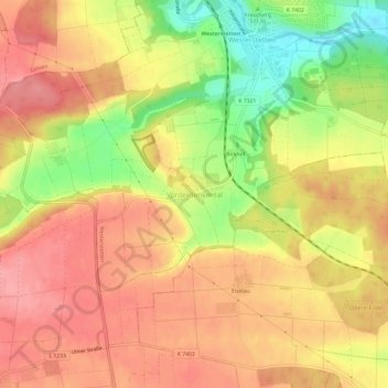 Mapa topográfico Vorderdenkental, altitud, relieve
