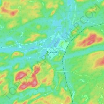 Mapa topográfico Dubreuilville, altitud, relieve