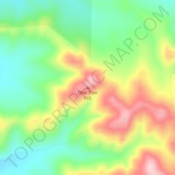 Mapa topográfico One Tree Hill, altitud, relieve