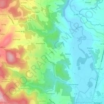 Mapa topográfico Zol, altitud, relieve