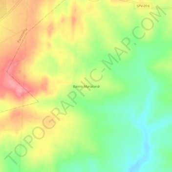 Mapa topográfico Bairro Maracanã, altitud, relieve