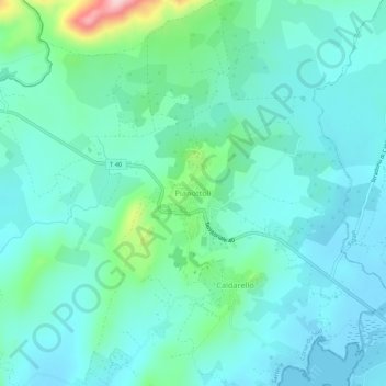Mapa topográfico Pianottoli, altitud, relieve