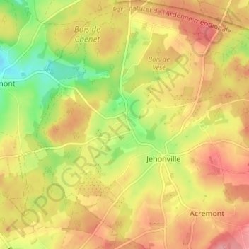 Mapa topográfico Sart, altitud, relieve
