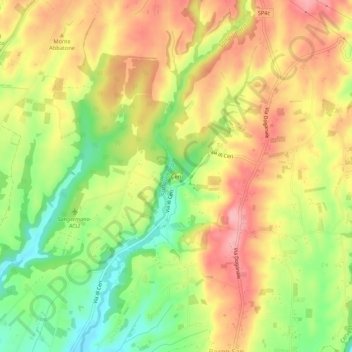 Mapa topográfico Ceri, altitud, relieve