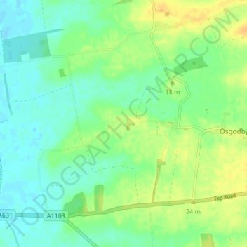 Mapa topográfico Kingerby, altitud, relieve