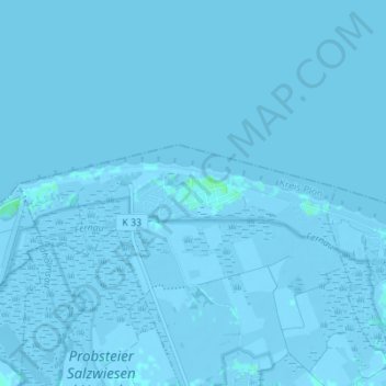 Mapa topográfico Heidkate, altitud, relieve