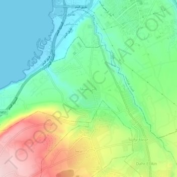 Mapa topográfico Ras Maska, altitud, relieve