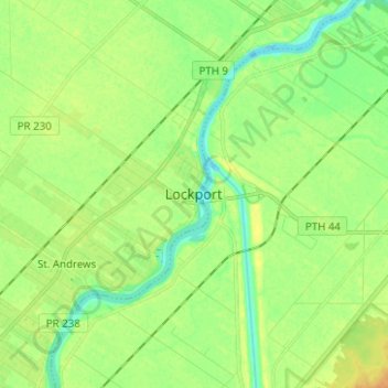 Mapa topográfico Lockport, altitud, relieve
