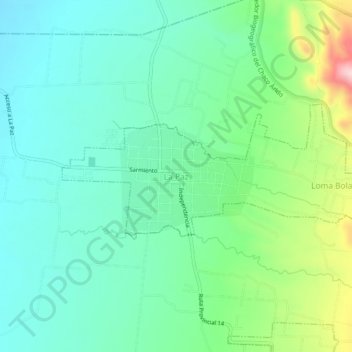 Mapa topográfico La Paz, altitud, relieve