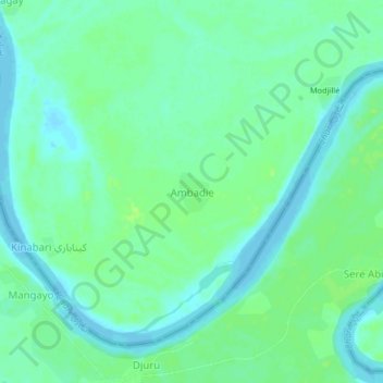 Mapa topográfico Ambadie, altitud, relieve