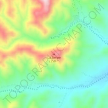 Mapa topográfico La Sierpe, altitud, relieve