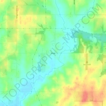Mapa topográfico Hoge, altitud, relieve