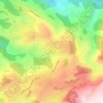 Mapa topográfico Ghbaleh, altitud, relieve