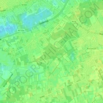 Mapa topográfico Heidehuizen, altitud, relieve