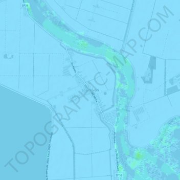 Mapa topográfico Scardovari, altitud, relieve
