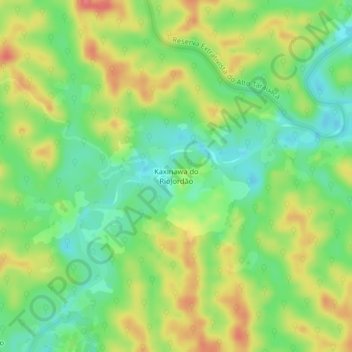 Mapa topográfico Kaxinawa do RioJordão, altitud, relieve