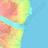 Mapa topográfico Porto Seguro, altitud, relieve
