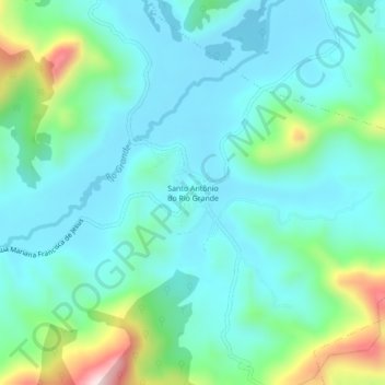 Mapa topográfico Santo Antônio do Rio Grande, altitud, relieve