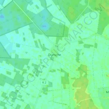 Mapa topográfico Dünsche, altitud, relieve
