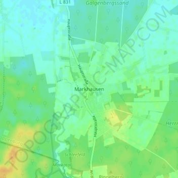 Mapa topográfico Markhausen, altitud, relieve