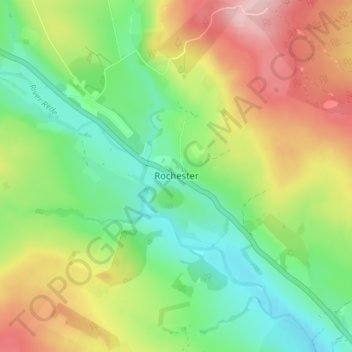 Mapa topográfico Rochester, altitud, relieve