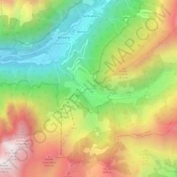 Mapa topográfico Lizzola, altitud, relieve