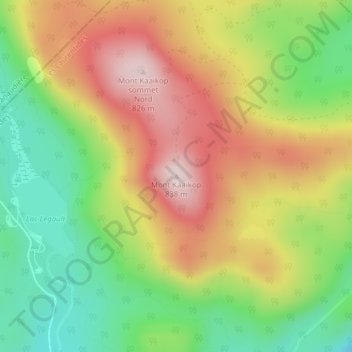 Mapa topográfico Mont Kaaikop, altitud, relieve