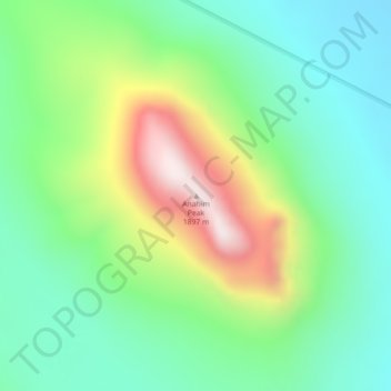 Mapa topográfico Anahim Peak, altitud, relieve