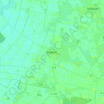 Mapa topográfico Beppen, altitud, relieve