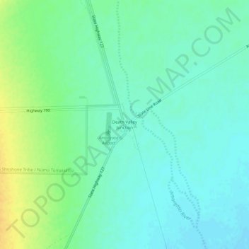 Mapa topográfico Death Valley Junction, altitud, relieve