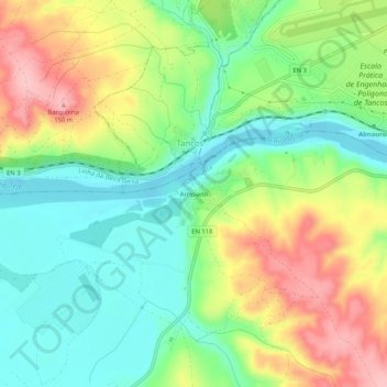 Mapa topográfico Arripiado, altitud, relieve