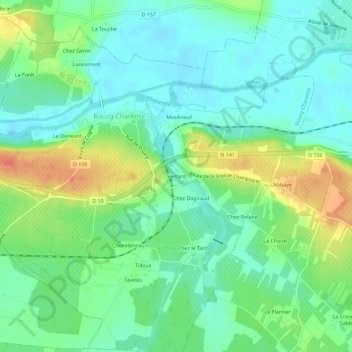 Mapa topográfico Veillard, altitud, relieve
