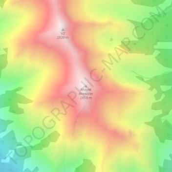 Mapa topográfico Mount Brewster, altitud, relieve