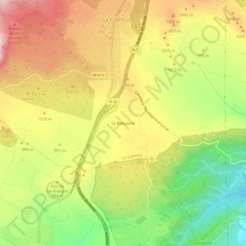Mapa topográfico La Rabusera, altitud, relieve