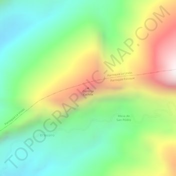 Mapa topográfico Cerro La Cuchilla, altitud, relieve