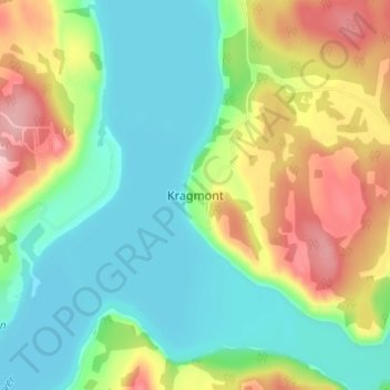 Mapa topográfico Kragmont, altitud, relieve