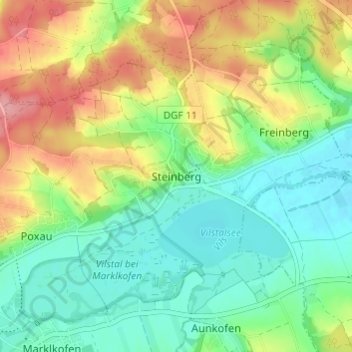 Mapa topográfico Steinberg, altitud, relieve