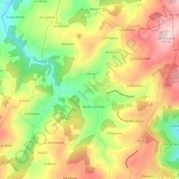 Mapa topográfico Le Roule, altitud, relieve