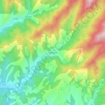 Mapa topográfico Vallurbana, altitud, relieve