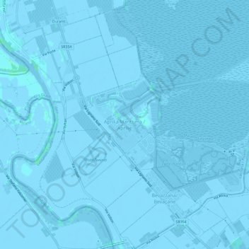 Mapa topográfico Aprilia Marittima, altitud, relieve