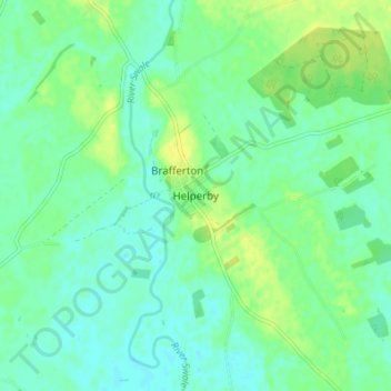 Mapa topográfico Helperby, altitud, relieve