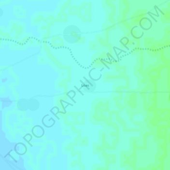 Mapa topográfico Loas, altitud, relieve