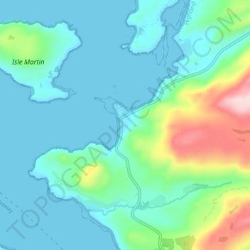 Mapa topográfico Ardmair, altitud, relieve