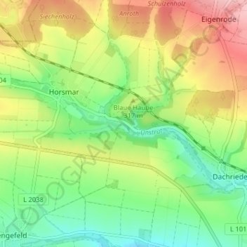 Mapa topográfico Beyrode, altitud, relieve