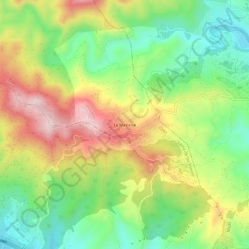 Mapa topográfico La Mairena, altitud, relieve